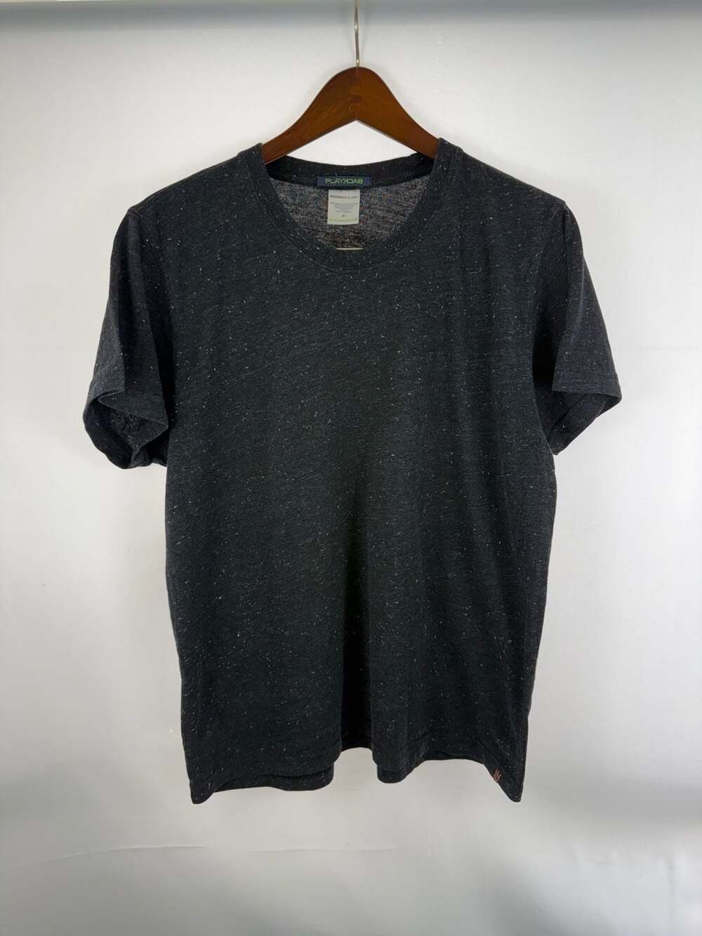 PLAYBACK Microwave Black Recycled Speckled Crew Neck T-Shirt Size M